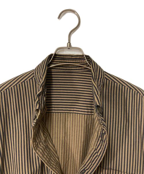 sacai（サカイ）sacai (サカイ) Stripe S/S Shirts ベージュ×ブラック サイズ:2の古着・服飾アイテム