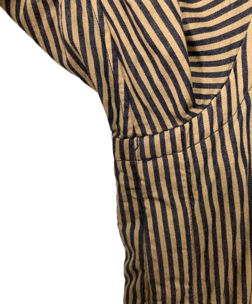 sacai（サカイ）sacai (サカイ) Stripe S/S Shirts ベージュ×ブラック サイズ:2の古着・服飾アイテム