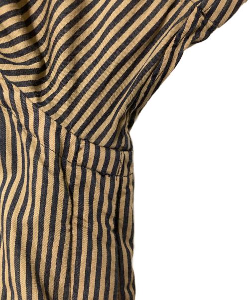 sacai（サカイ）sacai (サカイ) Stripe S/S Shirts ベージュ×ブラック サイズ:2の古着・服飾アイテム