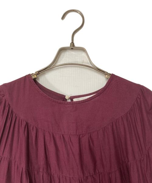 merlette（マーレット）merlette (マーレット) ティアードワンピース ボルドー サイズ:FREEの古着・服飾アイテム