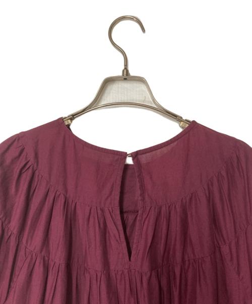 merlette（マーレット）merlette (マーレット) ティアードワンピース ボルドー サイズ:FREEの古着・服飾アイテム