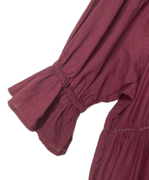 merlette（マーレット）merlette (マーレット) ティアードワンピース ボルドー サイズ:FREEの古着・服飾アイテム