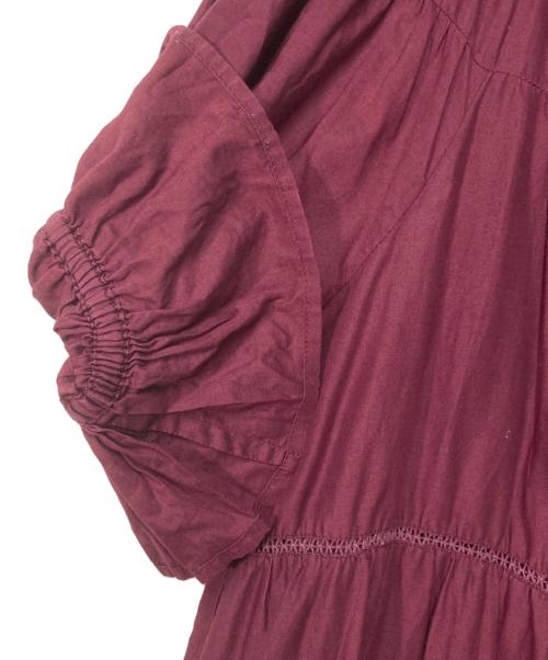 merlette（マーレット）merlette (マーレット) ティアードワンピース ボルドー サイズ:FREEの古着・服飾アイテム