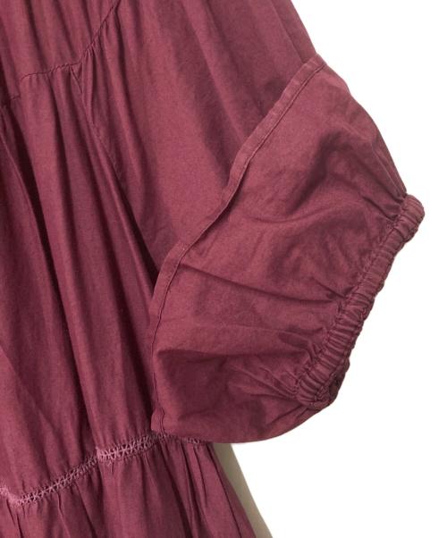 merlette（マーレット）merlette (マーレット) ティアードワンピース ボルドー サイズ:FREEの古着・服飾アイテム