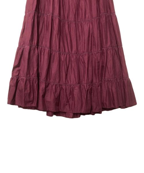 merlette（マーレット）merlette (マーレット) ティアードワンピース ボルドー サイズ:FREEの古着・服飾アイテム