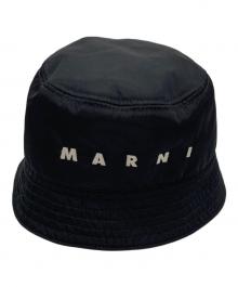 MARNI（マルニ）の古着「ロゴ刺繍バケットハット」｜ブラック