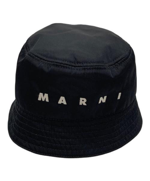 MARNI（マルニ）MARNI (マルニ) ロゴ刺繍バケットハット ブラック サイズ:Mの古着・服飾アイテム