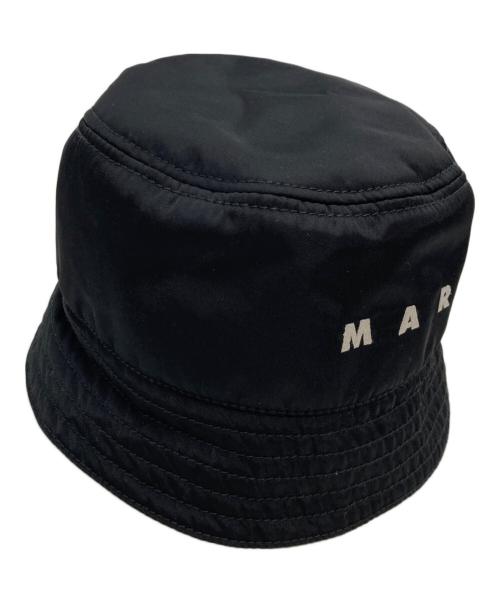 MARNI（マルニ）MARNI (マルニ) ロゴ刺繍バケットハット ブラック サイズ:Mの古着・服飾アイテム