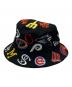 New Era（ニューエラ）の古着「ワッペン刺繍バケットハット」｜ブラック