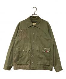 AVIREX（アヴィレックス）の古着「REPAIR CUSTOM & EMB UTILITY SHIRT JACKET」｜カーキ