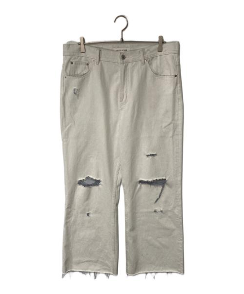 AMICUS ANIMAE（AMICUS ANIMAE）AMICUS ANIMAE (AMICUS ANIMAE) ダメージ加工デニムパンツ グレー サイズ:XLの古着・服飾アイテム
