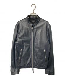 harriss（ハリス）の古着「シングルライダースジャケット」｜ネイビー