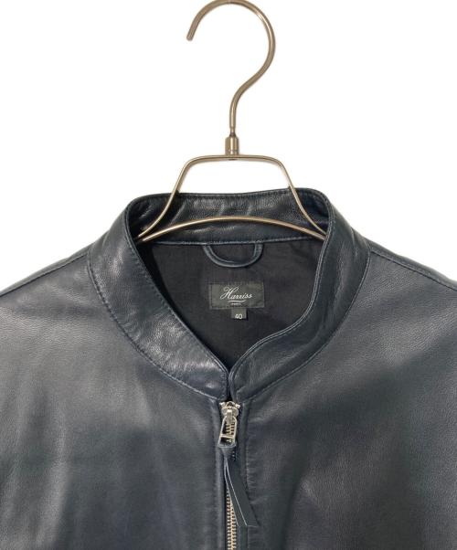 harriss（ハリス）Harriss (ハリス) シングルライダースジャケット ネイビー サイズ:40の古着・服飾アイテム