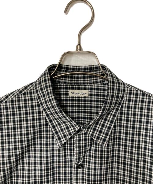 STEVEN ALAN（スティーブンアラン）STEVEN ALAN (スティーブンアラン) ピンオックス チェック レギュラーカラー シャツ ホワイト×ブラック サイズ:Freeの古着・服飾アイテム
