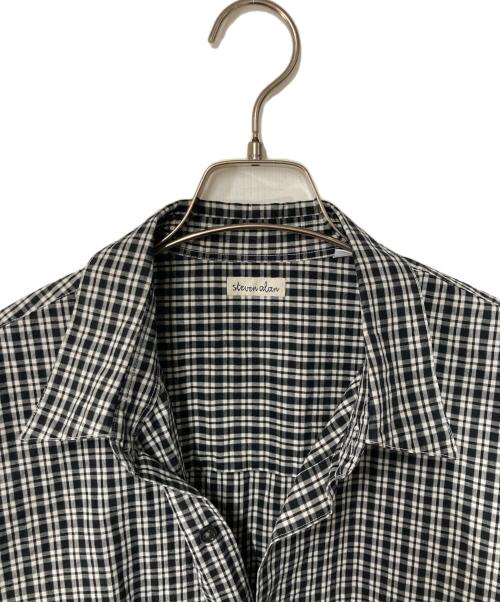 STEVEN ALAN（スティーブンアラン）STEVEN ALAN (スティーブンアラン) ピンオックス チェック レギュラーカラー シャツ ホワイト×ブラック サイズ:Freeの古着・服飾アイテム