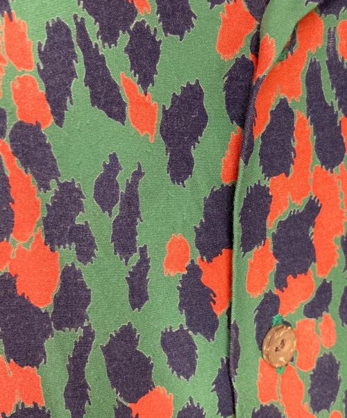 WACKO MARIA（ワコマリア）WACKO MARIA (ワコマリア) LEOPARD S/S HAWAIIAN グリーン×レッド サイズ:Sの古着・服飾アイテム