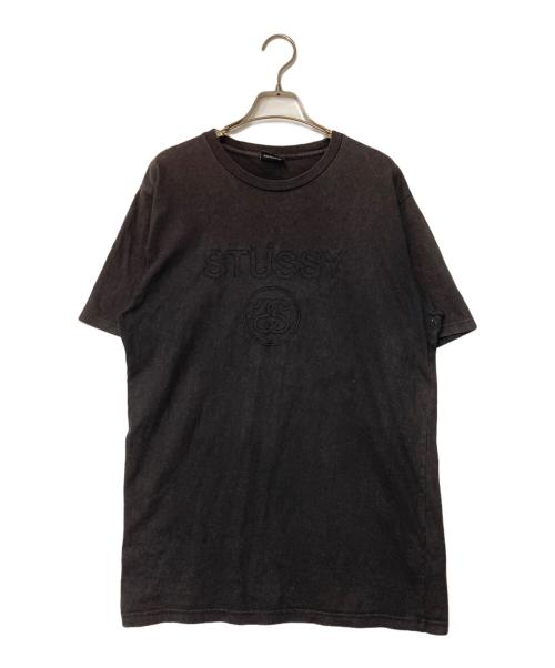 stussy（ステューシー）stussy (ステューシー) ロゴ刺繍Tシャツ ブラック サイズ:Ｍの古着・服飾アイテム