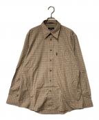BURBERRY BLACK LABELバーバリーブラックレーベル）の古着「ホース刺繍チェックシャツ」｜ブラウン