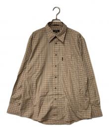 BURBERRY BLACK LABEL（バーバリーブラックレーベル）の古着「ホース刺繍チェックシャツ」｜ブラウン