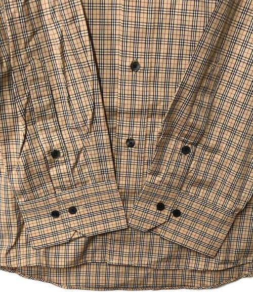 BURBERRY BLACK LABEL（バーバリーブラックレーベル）BURBERRY BLACK LABEL (バーバリーブラックレーベル) ホース刺繍チェックシャツ ブラウン サイズ:3の古着・服飾アイテム