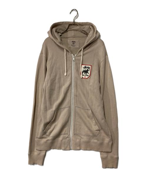 stussy（ステューシー）stussy (ステューシー) ジップパーカー ベージュ サイズ:Lの古着・服飾アイテム