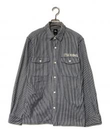 stussy（ステューシー）の古着「ワークシャツ」｜ブルー×ホワイト