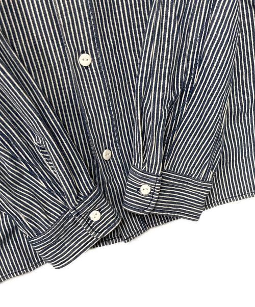 stussy（ステューシー）stussy (ステューシー) ワークシャツ ブルー×ホワイト サイズ:LARGEの古着・服飾アイテム