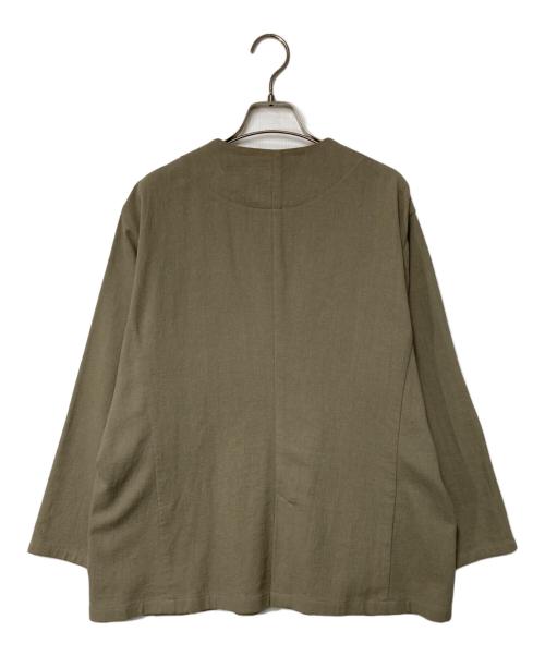 evam eva（エヴァムエヴァ）evam eva (エヴァムエヴァ) ノーカラージャケット ベージュ サイズ:Ｍの古着・服飾アイテム