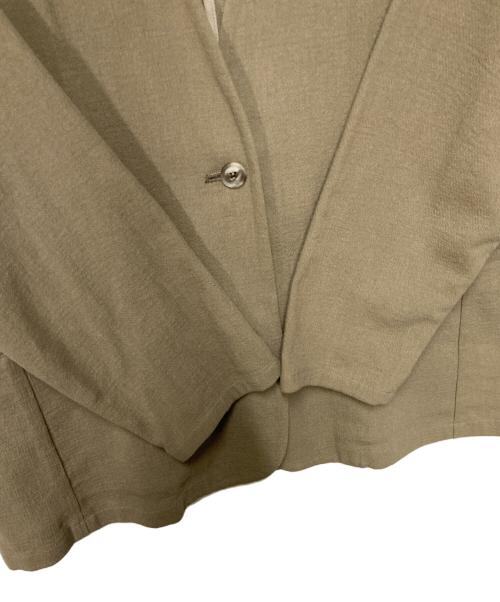 evam eva（エヴァムエヴァ）evam eva (エヴァムエヴァ) ノーカラージャケット ベージュ サイズ:Ｍの古着・服飾アイテム