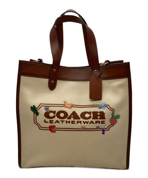 COACH（コーチ）COACH (コーチ) 2WAYショルダーバッグ ブラウン×ベージュの古着・服飾アイテム