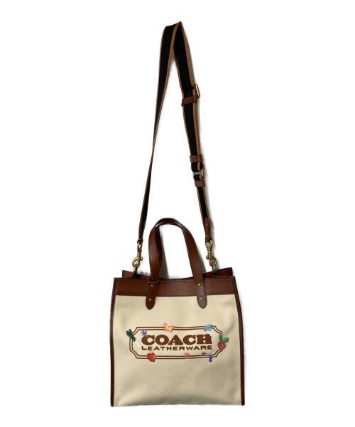 COACH（コーチ）COACH (コーチ) 2WAYショルダーバッグ ブラウン×ベージュの古着・服飾アイテム