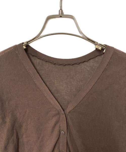 Spick and Span（スピック＆スパン）Spick and Span (スピック＆スパン) 18Gシアーリブカーディガン ブラウン サイズ:Freeの古着・服飾アイテム