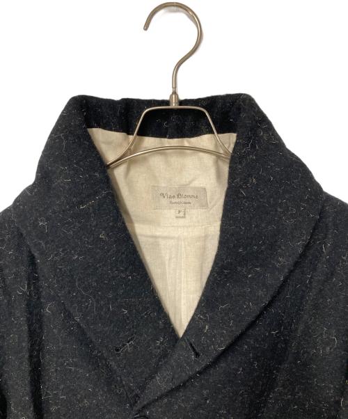 Vlas Blomme（ヴラスブラム）Vlas Blomme (ヴラスブラム) Wool Linen Soft Tweed ショールカラージャケット ブラック サイズ:Freeの古着・服飾アイテム