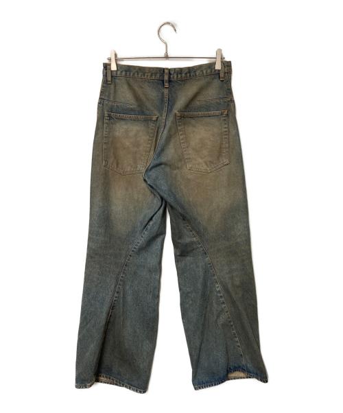 NVRFRGT（ネヴァーフォーゲット）NVRFRGT (ネヴァーフォーゲット) 3D Twisted Wide Leg Jeans インディゴ サイズ:2の古着・服飾アイテム