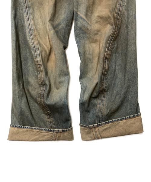 NVRFRGT（ネヴァーフォーゲット）NVRFRGT (ネヴァーフォーゲット) 3D Twisted Wide Leg Jeans インディゴ サイズ:2の古着・服飾アイテム