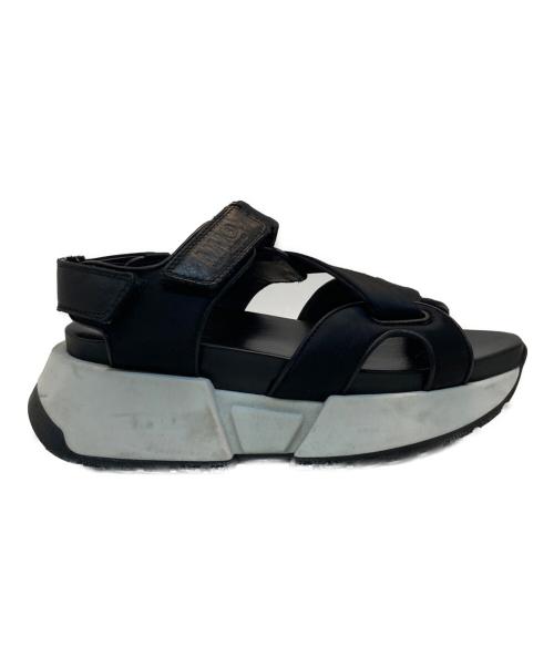 MM6 Maison Margiela（エムエムシックスメゾンマルジェラ）MM6 Maison Margiela (エムエムシックスメゾンマルジェラ) クロスストラッププラットフォームサンダル ブラック サイズ:36の古着・服飾アイテム