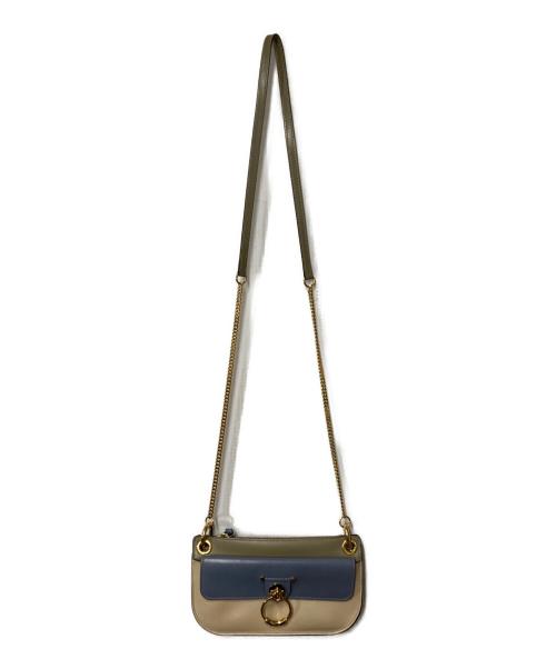 Chloe（クロエ）Chloe (クロエ) Tess ミニショルダーバッグ ブルー×ベージュの古着・服飾アイテム