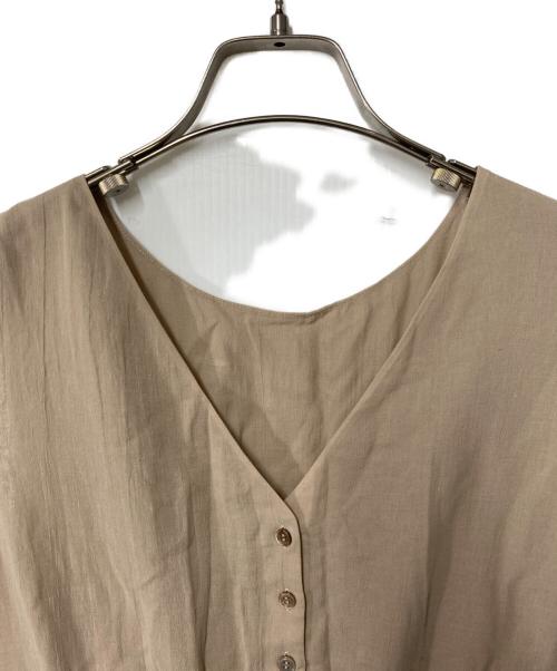 Whim Gazette（ウィムガゼット）Whim Gazette (ウィムガゼット) コットンシフォンフレアワンピース ベージュ サイズ:Freeの古着・服飾アイテム