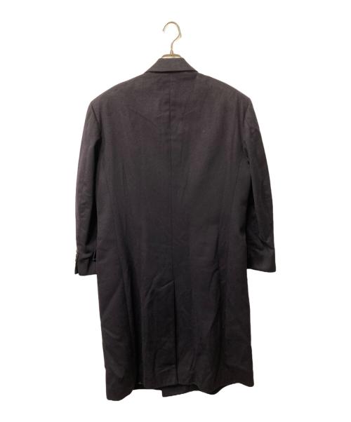Aquascutum（アクアスキュータム）Aquascutum (アクアスキュータム) カシミヤダブルチェスターコート ネイビー サイズ:実寸参照の古着・服飾アイテム