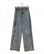 Eaphiエフィ）の古着「RUFFLE DETAIL DENIM PANTS」｜インディゴ