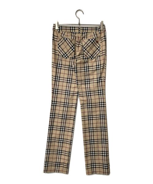 BURBERRY BLUE LABEL（バーバリー ブルー レーベル）BURBERRY BLUE LABEL (バーバリー ブルー レーベル) バーバリーチェックパンツ ベージュ サイズ:38の古着・服飾アイテム