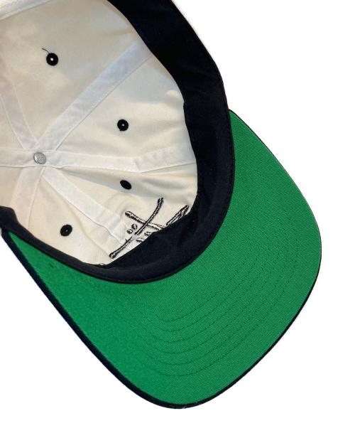 stussy（ステューシー）stussy (ステューシー) Big Basic Vintage Cap ホワイト×ブラックの古着・服飾アイテム