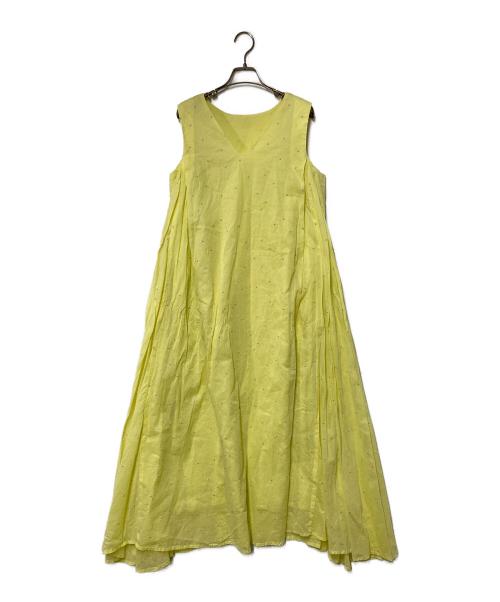 DRESSTERIOR（ドレステリア）DRESSTERIOR (ドレステリア) ドット刺繍ボリュームワンピース イエロー サイズ:SIZE 38の古着・服飾アイテム