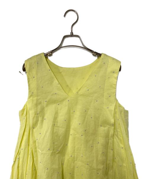 DRESSTERIOR（ドレステリア）DRESSTERIOR (ドレステリア) ドット刺繍ボリュームワンピース イエロー サイズ:SIZE 38の古着・服飾アイテム