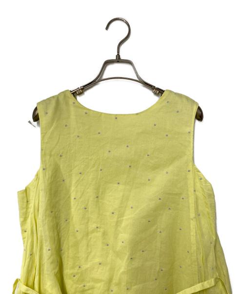 DRESSTERIOR（ドレステリア）DRESSTERIOR (ドレステリア) ドット刺繍ボリュームワンピース イエロー サイズ:SIZE 38の古着・服飾アイテム