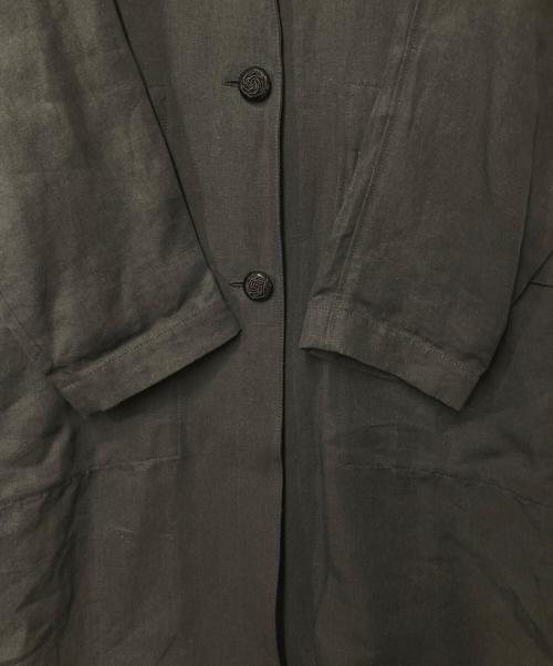DES PRES（デ プレ）DES PRES (デ プレ) リネンオックスフォード ステンカラーコート グレー サイズ:36の古着・服飾アイテム