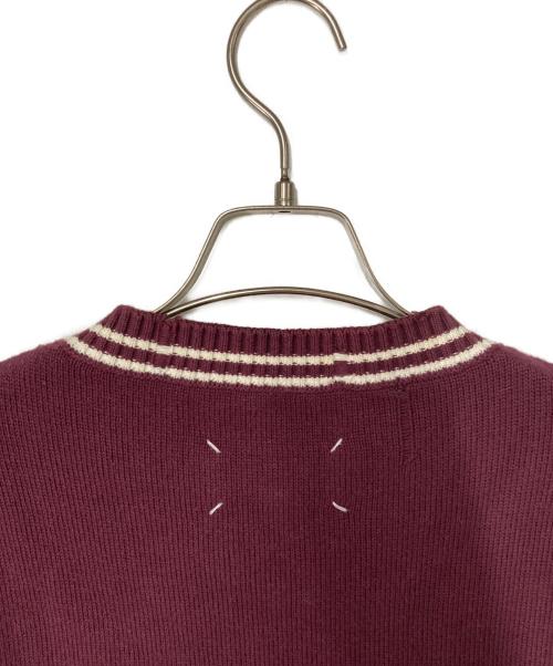 Maison Margiela（メゾンマルジェラ）Maison Margiela (メゾンマルジェラ) ダメージ加工コットンカシミヤ ニットベスト ボルドー サイズ:1の古着・服飾アイテム