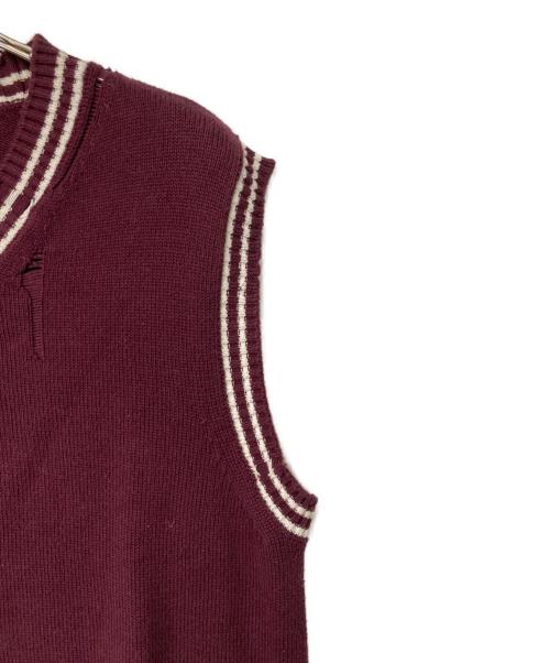 Maison Margiela（メゾンマルジェラ）Maison Margiela (メゾンマルジェラ) ダメージ加工コットンカシミヤ ニットベスト ボルドー サイズ:1の古着・服飾アイテム