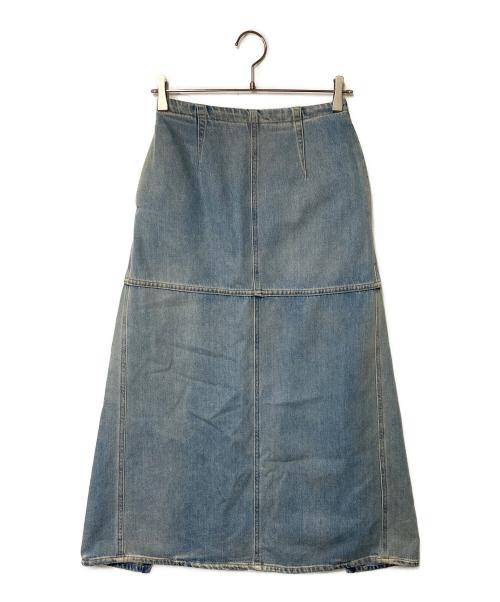 MM6 Maison Margiela（エムエムシックスメゾンマルジェラ）MM6 Maison Margiela (エムエムシックスメゾンマルジェラ) 切替デニムスカート ブルー×ホワイト サイズ:36の古着・服飾アイテム