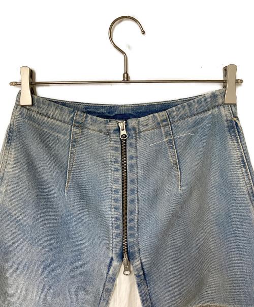 MM6 Maison Margiela（エムエムシックスメゾンマルジェラ）MM6 Maison Margiela (エムエムシックスメゾンマルジェラ) 切替デニムスカート ブルー×ホワイト サイズ:36の古着・服飾アイテム